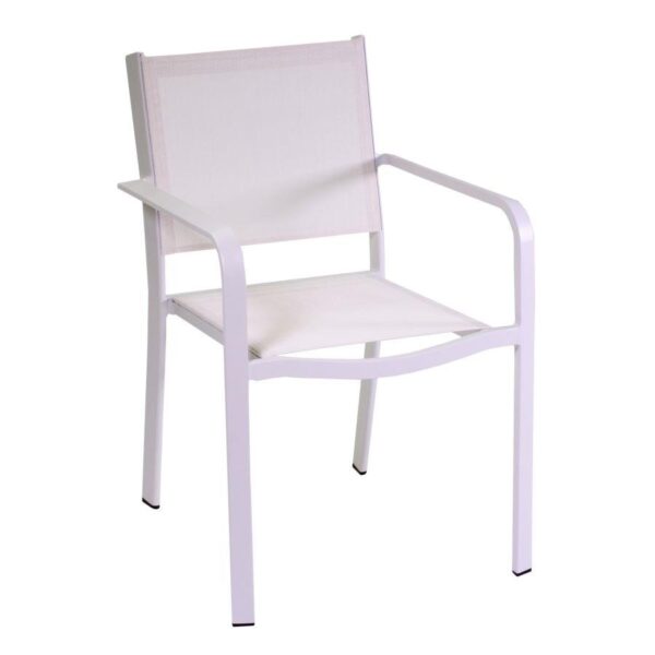 Poltrona alluminio texilene El Paso bianco cm55x61h84,5