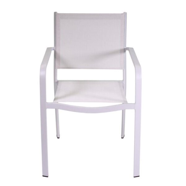Poltrona alluminio texilene El Paso bianco cm55x61h84,5
