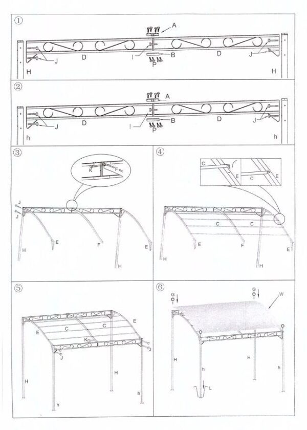 Gazebo georgia 2,5x3mt h2,5/2 acciaio