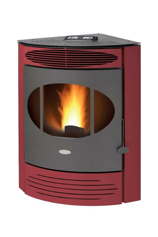 STUFA PELLET MODERNA ANGOLARE AD ARIA X12 12KW