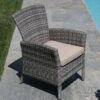 Salotto amalia polyrattan grigio con cuscini 4 pezzi smontato