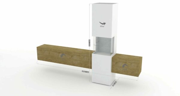 Unità da parete INCONTRO - bianco/rovere naturale
