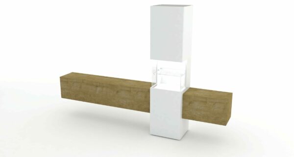 Unità da parete INCONTRO - bianco/rovere naturale