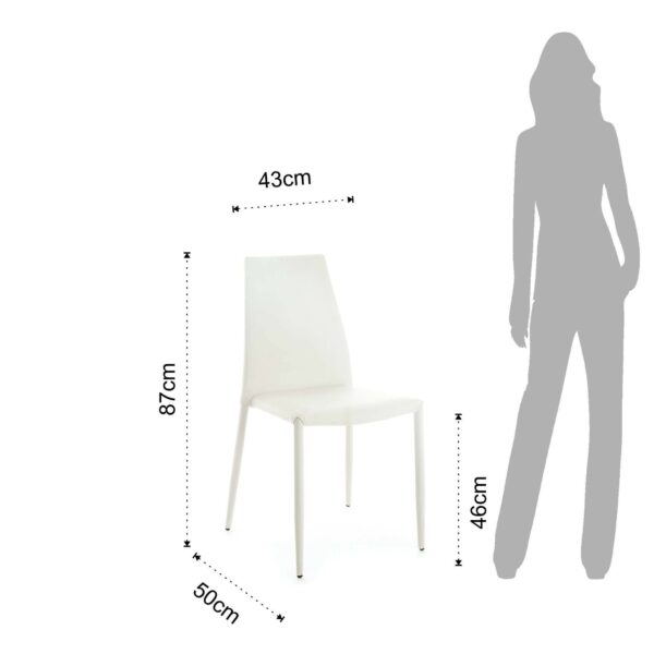 Sedia Lion in pelle ecologica - set da 4 bianco