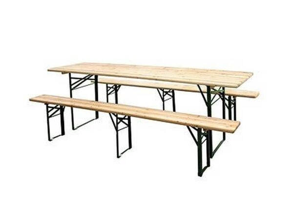 Set Birreria B1 MOIA 1 tavolo 200x60 e 2 panche in ferro e legno di abete