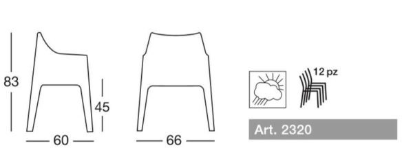 SEDIE COCCOLONA SET DA 2 in TECNOPOLIMERO MADE IN ITALY SCAB DESIGN