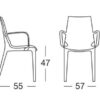 Poltrona Vanity Set da 2 in policarbonato Made in Italy SCAB DESIGN