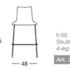 SGABELLI ZEBRA SET DA 2 ANTISHOCK H 65 in POLICARBONATO e ACCIAIO CROMATO SCAB DESIGN