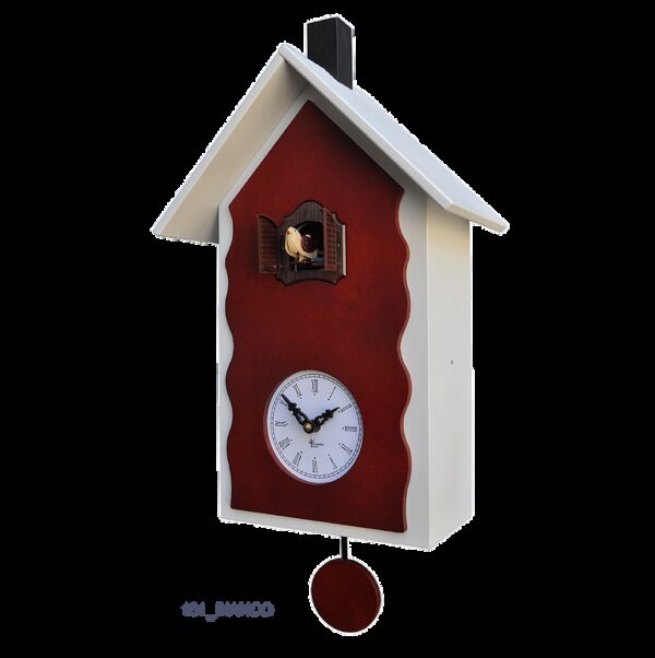 Orologio con cucù con cassa laccata e pannello betulla Made in Italy