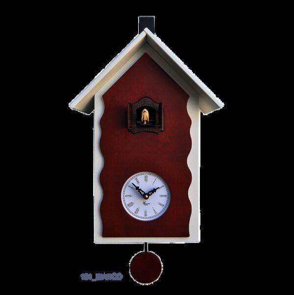 Orologio con cucù con cassa laccata e pannello betulla Made in Italy
