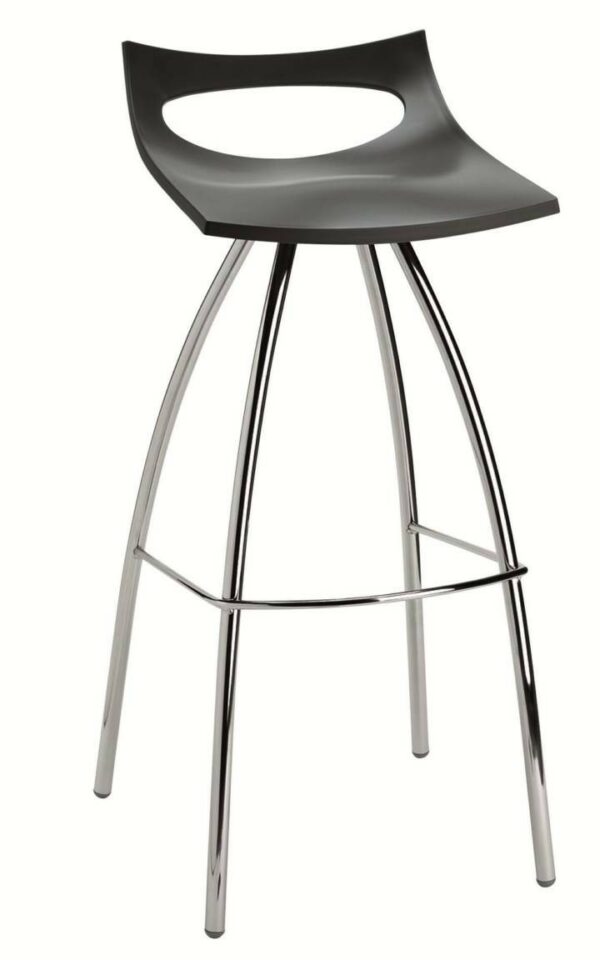 SGABELLO DIABLITO SET DA 4 H 80 in TECNOPOLIMERO e ACCIAIO CROMATO MADE IN ITALY SCAB DESIGN