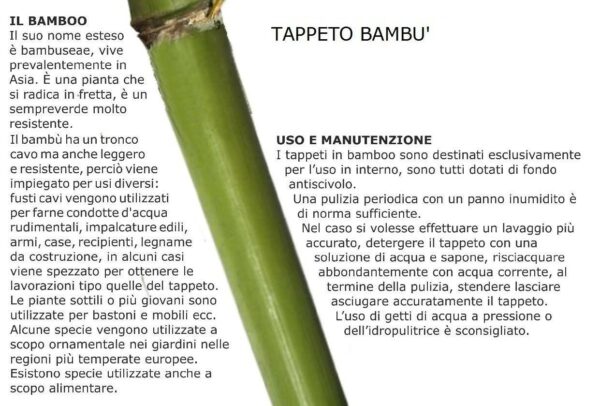 Tappeto bambu' bacchette sottili cm70x140