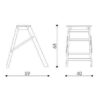SCALETTA PIEGHEVOLE IN LEGNO JOLLY 3 GRADINI VALDOMO MADE IN ITALY