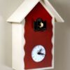 Orologio con cucù con cassa laccata e pannello betulla Made in Italy