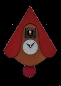 Orologio con cucù New W con cassa in mdf e tetto Made in Italy