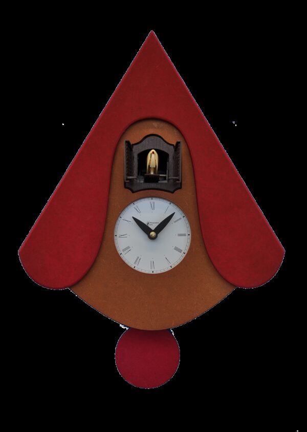 Orologio con cucù New W con cassa in mdf e tetto Made in Italy