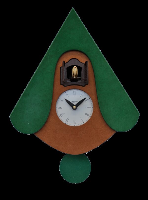 Orologio con cucù New W con cassa in mdf e tetto Made in Italy