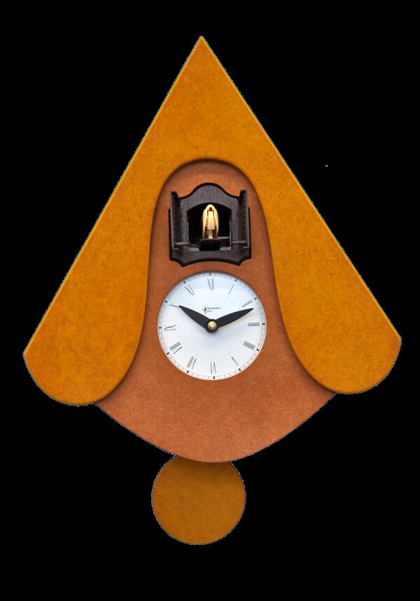 Orologio con cucù New W con cassa in mdf e tetto Made in Italy