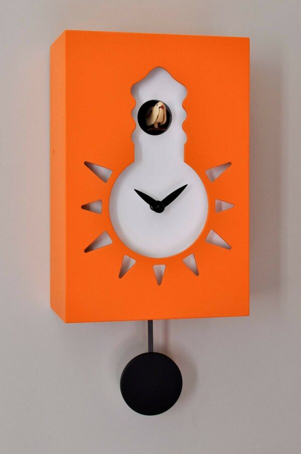 Orologio con cucù Night & Day in mdf laccato con quadrante fosforescente Made in Italy