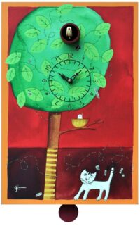 Orologio con cucù Sul Ramo stampa su mdf Made in Italy
