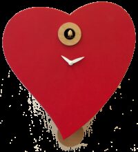 Orologio con cucù Cuore Made in Italy - rosso