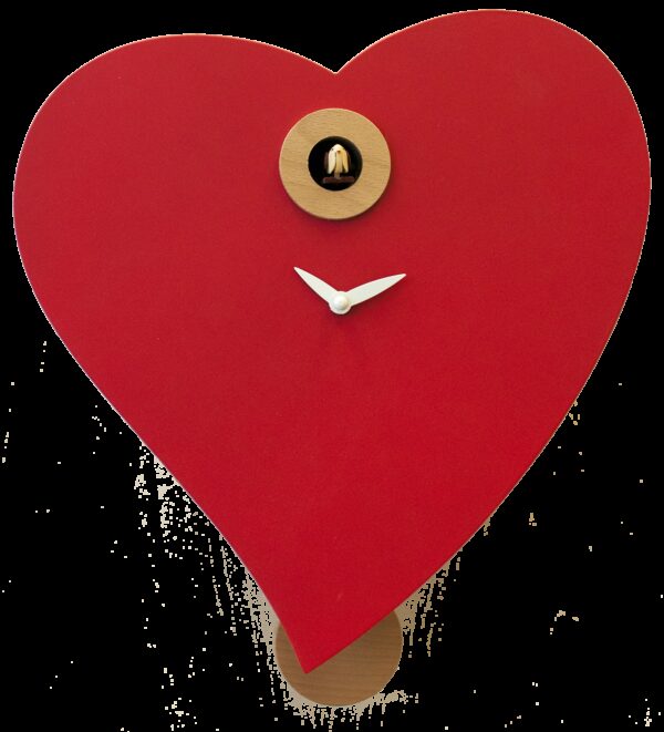 Orologio con cucù Cuore Made in Italy - rosso