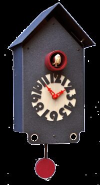 Orologio con cucù Casetta cassa metallo e quadrante betulla Made in Italy