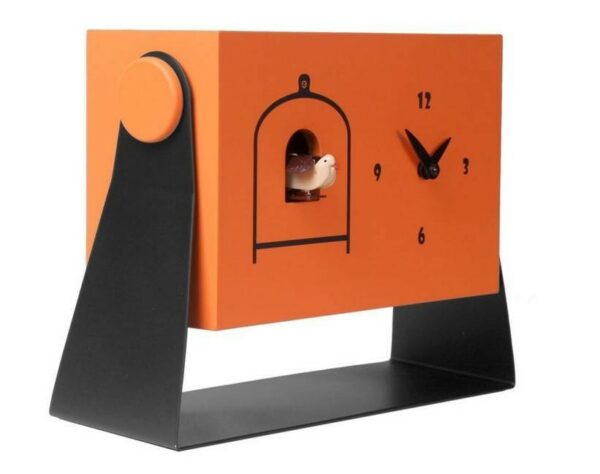 Orologio con cucù Mi Dondolo cassa in mdf laccato e base in metallo Made in Italy
