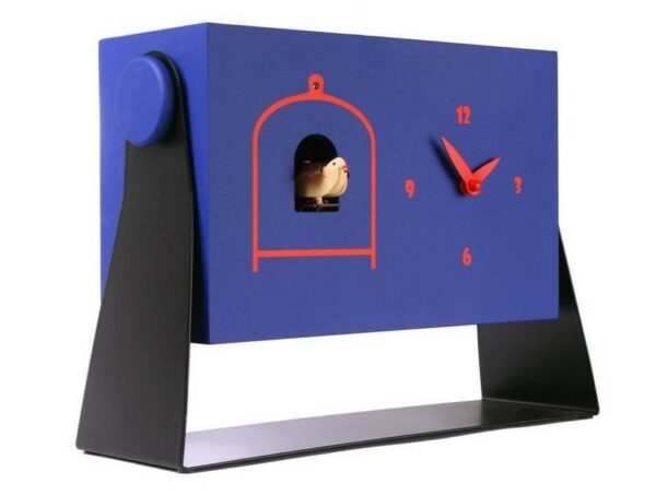 Orologio con cucù Mi Dondolo cassa in mdf laccato e base in metallo Made in Italy
