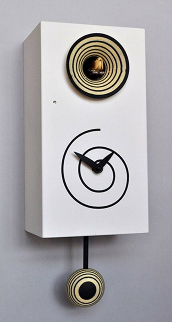 Orologio con cucù Spirale cassa in mdf laccato Made in Italy