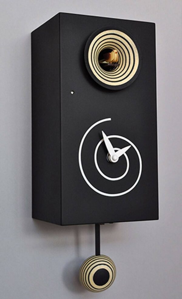 Orologio con cucù Spirale cassa in mdf laccato Made in Italy