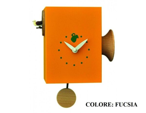 Orologio con cucù Trombettino cassa in mdf laccato Made in Italy