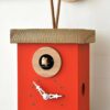 Orologio con cucù Titti in mdf laccato e abete spazzolato Made in Italy
