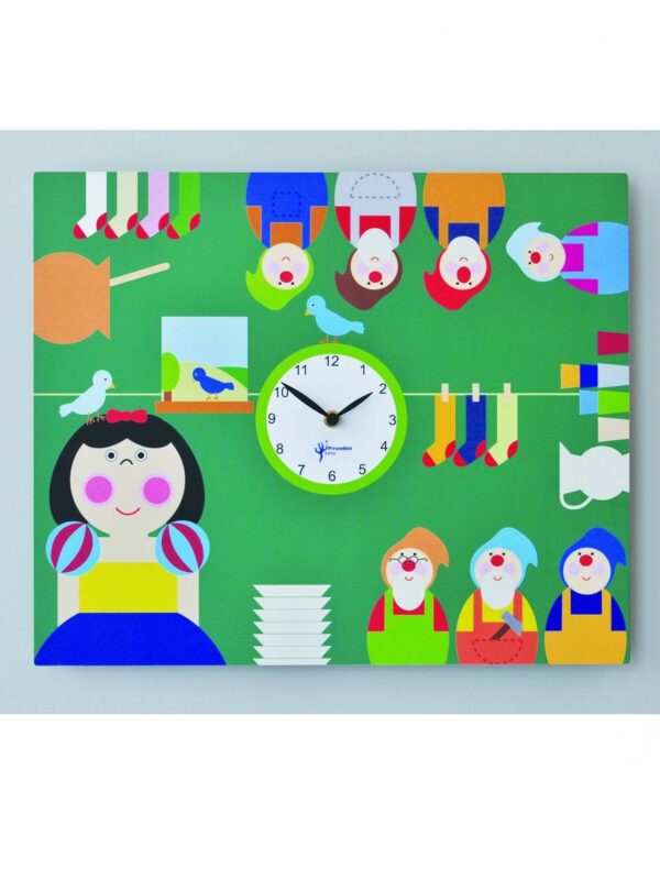 Orologio da parete Biancaneve con stampa in mdf Made in Italy