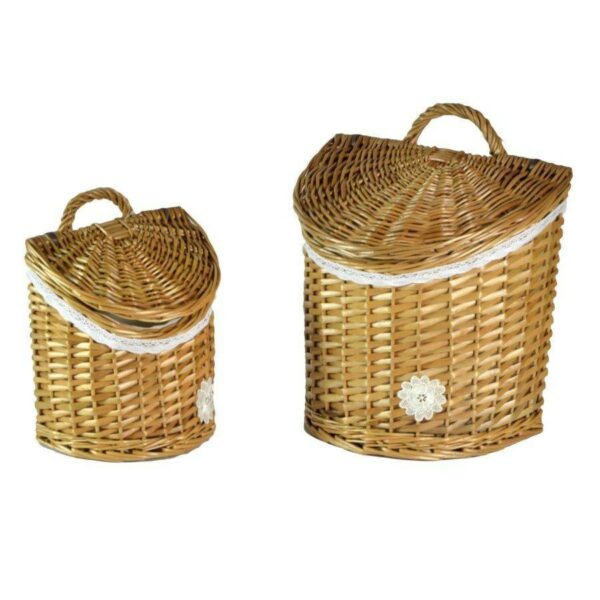 Cesta in vimini Lorraine a forma di mezzaluna - set da 2