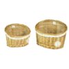 Cesta in vimini Lorraine con pizzo e fiore - set da 2
