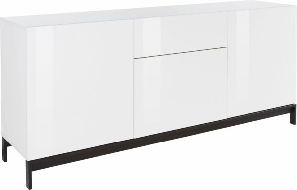 Credenza Metis 170 con piedistallo – 3 ante + 1 cassetto – Bianco Lucido