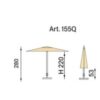 Ombrellone palo centrale Fibrasol wood Made in Italy - 300 x 300 cm