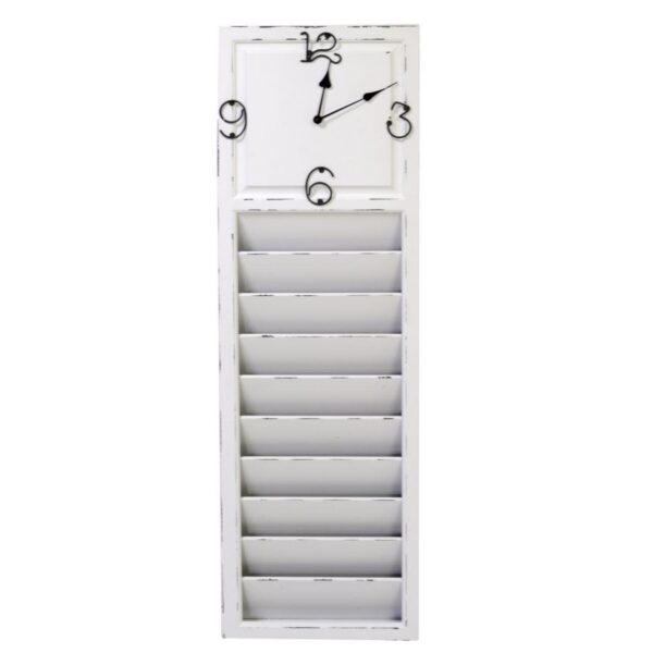 Orologio muro legno old time con portalettere cm30x6h100