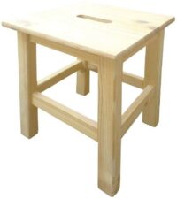 Sgabello in legno naturale