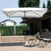 Ombrellone rettangolare MOIA 3x2m in poliestere ecrù con fusto antracite
