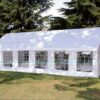 Tendone MOIA rettangolare 6 x 12 m in tessuto PVC ignifugo bianco con struttura in ferro