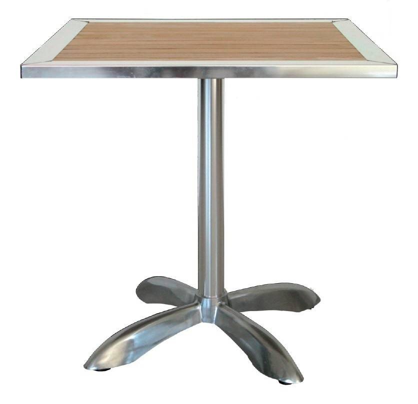 Tavolo Saragozza in alluminio e legno - 70 x 70 cm