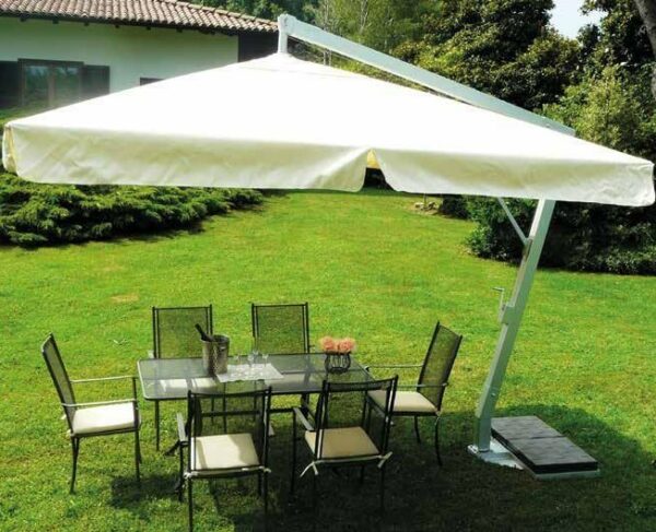 Ombrellone palo laterale Fibrasol silver Made in Italy 3x4