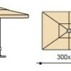 Ombrellone palo centrale Timbers Made in Italy - 200 x 300 cm
