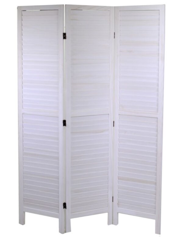 Paravento 3 ante in legno bianco