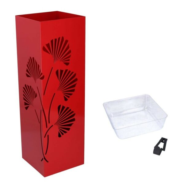 Portaombrelli metallo rosso fiori