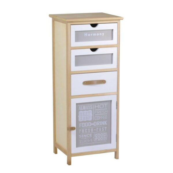 Mobiletto CRISTINA grigio bianco 1 anta+ 3 cassetti