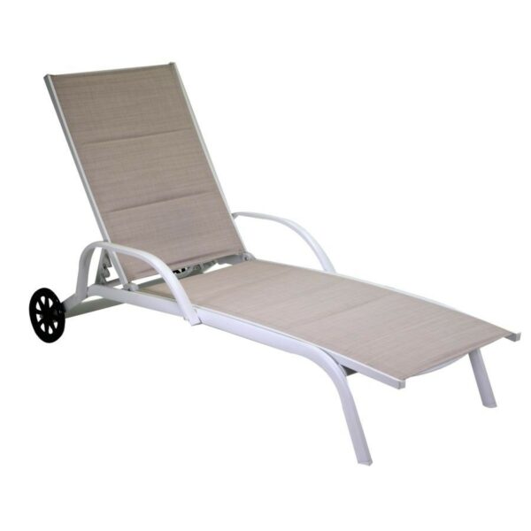 Lettino alluminio BOISE bianco crema