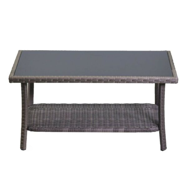 Salotto polyrattan durango con cuscini marrone 4 pezzi